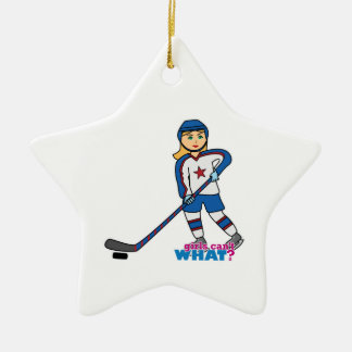 Hockey-Spieler-Girl Keramikornament