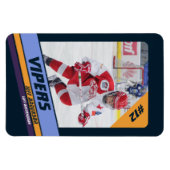 Hockey-Spieler hält an lebendigem Violet fest Magnet (Horizontal)