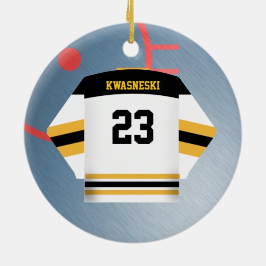 Hockey-Spieler-Jersey-Verzierung Keramik Ornament (Hinten)