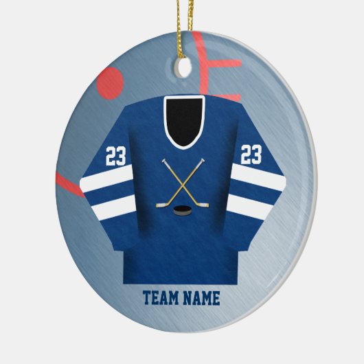 Hockey-Spieler-Jersey-Verzierung Keramik Ornament (Links)