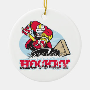 Hockey-Spieler Keramik Ornament