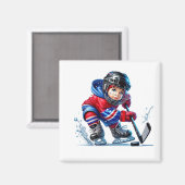 Hockey-Spieler-Magnet Magnet (Vorderseite/Rückseite)