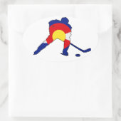 Hockey-Spieler mit Colorado-Stolz Ovaler Aufkleber (Tasche)