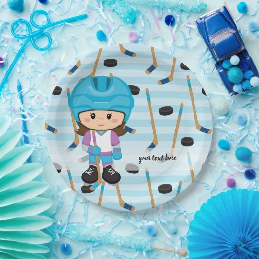 Hockey-Spieler Pappteller (Party)