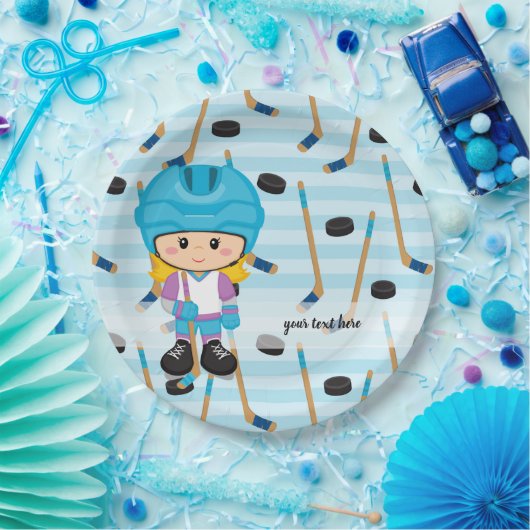 Hockey-Spieler Pappteller (Party)