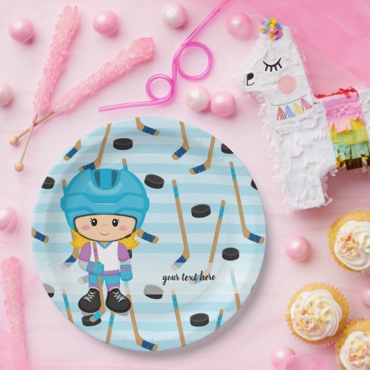 Hockey-Spieler Pappteller (Party)