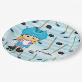 Hockey-Spieler Pappteller (Schrägansicht)