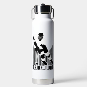 Hockey-Spieler-Retro-Athletik-Sport im Spielmodus Trinkflasche