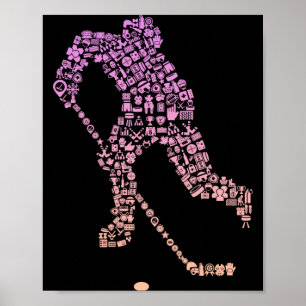 Hockey-Spieler-Symbol Hockey-Spieler-Ausrüstung _ Poster