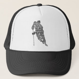 Hockey-Spieler-Typografie-Kunst Truckerkappe