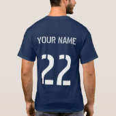 Hockey-Spieler-Typografie-T-Shirt mit Namen u. T-Shirt (Rückseite)