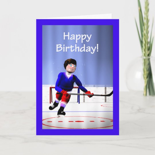 HockeySpielerüber die Zeit hinaus Geburtstag Karte Zazzle.de