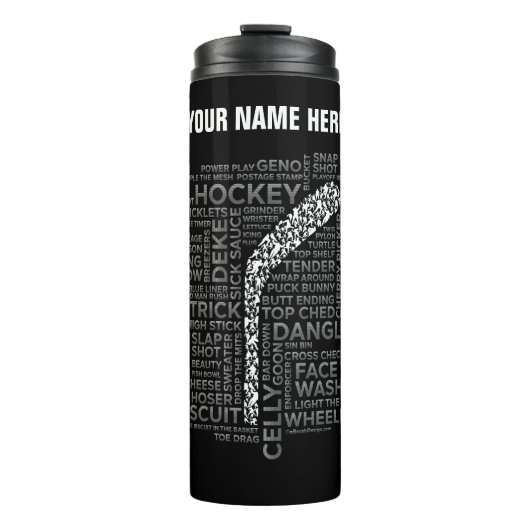 Hockey-Spieler und Slang Thermosbecher (Vorderseite)