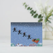 Hockey-Spieler ziehen Schlittenfalzkarte Postkarte (Stehend Vorderseite)