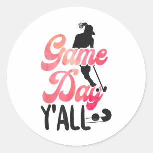 Hockey-Spieltag Y'all Runder Aufkleber
