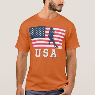 Hockey-Sport Amerikanische Flagge USA-Geschenk T-Shirt
