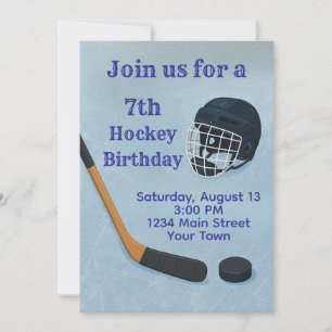 Hockey Sport Birthday Invitation Einladung