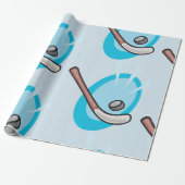 Hockey Sport Stick and Puck Wrapping Paper Geschenkpapier (Ungerollt)