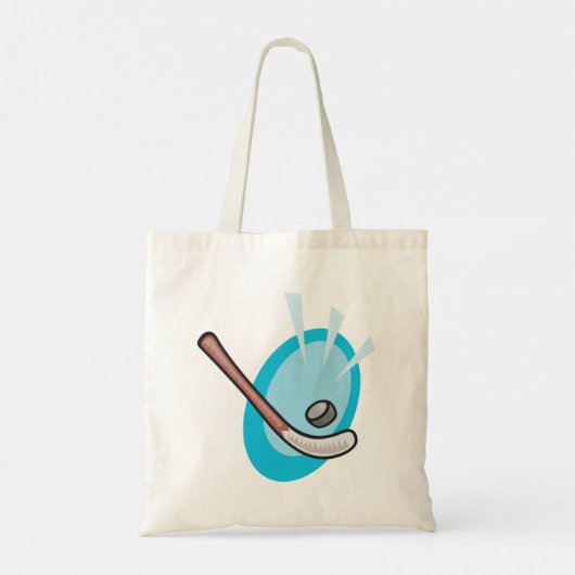 Hockey Sport Stick und Puck Tote Bag Tragetasche (Rückseite)