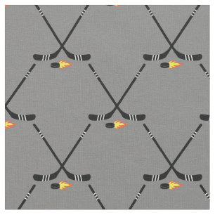 Hockey Sports Flaming Puffer Stoff