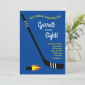Hockey Sports Niedlich Kindergeburtstag Party Einladung (Stehend Vorderseite)