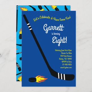 Hockey Sports Niedlich Kindergeburtstag Party Einladung