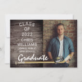 Hockey Sports Rustic Foto Abschluss Ankündigung (Vorderseite)