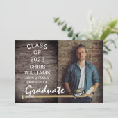 Hockey Sports Rustic Foto Abschluss Ankündigung (Stehend Vorderseite)