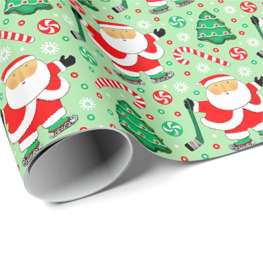 Hockey Sports Weihnachtsgeschenk Wrapping Paper Geschenkpapier (Rolleneckpunkt)