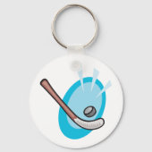 Hockey-Sportstock und Puck-Schlüsselanhänger Schlüsselanhänger (Vorderseite)