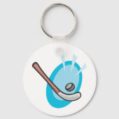Hockey-Sportstock und Puck-Schlüsselanhänger Schlüsselanhänger (Rückseite)