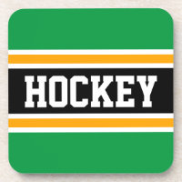 HOCKEY Sporty Bright Green Yellow Black Stripes