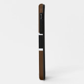 HOCKEY Sporty Dark Brown Schwarz-weiß Stripes Case-Mate iPhone Hülle (Hinten/Links)