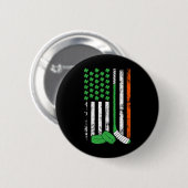 Hockey St Patricks Day American Flag Kleeblatt Iri Button (Vorne & Hinten)