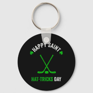 Hockey St. Patricks Day Jungen Männer Shamrock Hoc Schlüsselanhänger