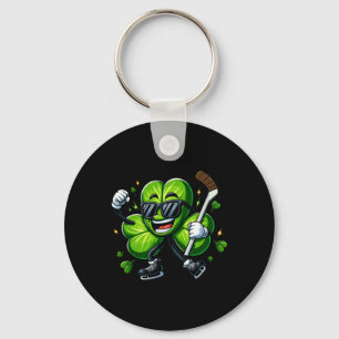 Hockey St. Patrick's Day Kleeblatt Feiernder Torsc Schlüsselanhänger