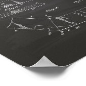 Hockey Stick 1929 Patentart - Chalkboard Poster (Ecke)