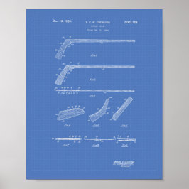 Hockey Stick 1935 Patentart - Blueprint Poster