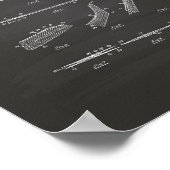 Hockey Stick 1935 Patentart - Chalkboard Poster (Ecke)