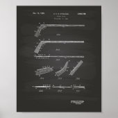 Hockey Stick 1935 Patentart - Chalkboard Poster (Vorne)