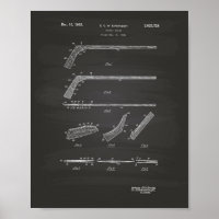 Hockey Stick 1935 Patentart - Chalkboard