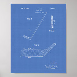 Hockey Stick 1966 Patentart - Blueprint Poster