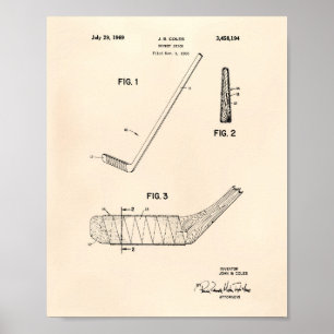 Hockey Stick 1966 Patentart - Old Peper Poster