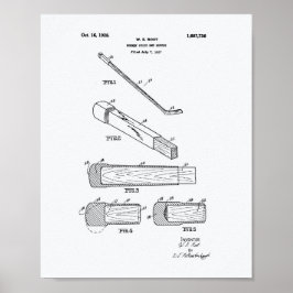 Hockey Stick End Buffer 1927 - Weißbuch Poster