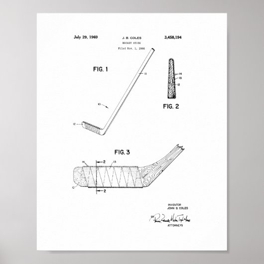 Hockey-Stick-Patent Poster (Vorne)