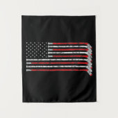 Hockey Stick USA Flag Flag Hockey Player Wandteppich (Vorderseite)