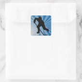 Hockey-Sticker Quadratischer Aufkleber (Tasche)