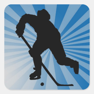 Hockey-Sticker Quadratischer Aufkleber