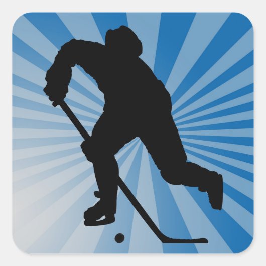 Hockey-Sticker Quadratischer Aufkleber (Vorderseite)