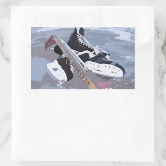 Hockey-Sticker Rechteckiger Aufkleber (Tasche)